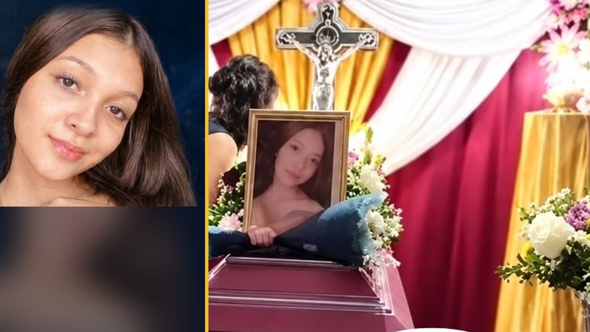A la izquierda, retrato de Jimena; a la derecha, su velorio en Apancoyo, Santa Isabel Ishuatán